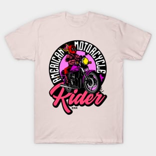 american motorcycle rider girl T-Shirt